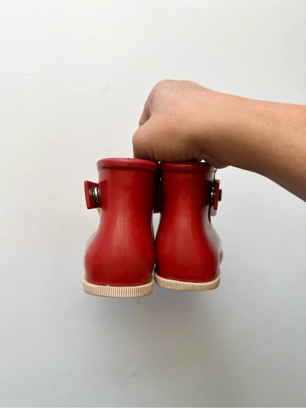 Mini Melissa Red Ankle Rain Boots 8C With Bow